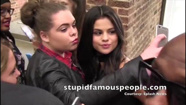 Selena Gomez Blows kisses with fans in London
