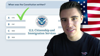 Американец сдает тест на американское гражданство