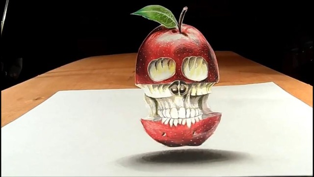 3D Иллюстрация Яблочного черепа