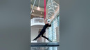 Guy Shows Amazing Aerial Trick Spinning Ball In Mouth While Hanging