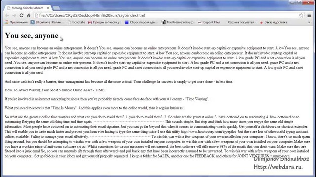 Html 4 – darslik (olimjonov shoxabbos)