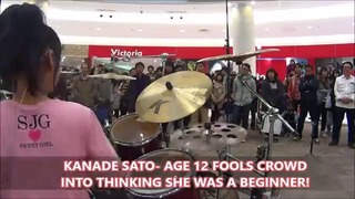 Super Incredible Girl Drummer FOOLS Crowd at Japanese Mall! So Cool