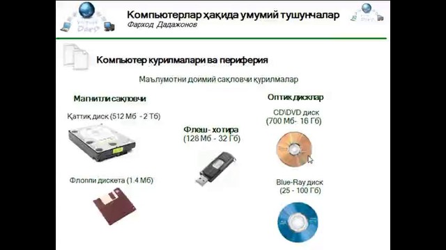 Kompyuterlar haqida umumiy tushunchalar