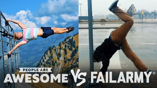 Ski Jumps, Footballing, Partner Handstands & More | People Are Awesome VS. FailArmy