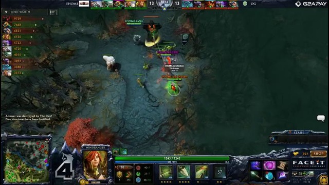 DOTA2: The Summit 4: EHOME vs OG (LB Round 2, Game 1)