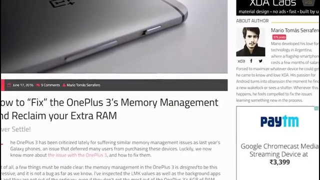 OnePlus 3 RAM Management Fix