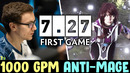 Miracle 7.27 FIRST GAME on ANTIMAGE — 1000 GPM vs Notail Techies
