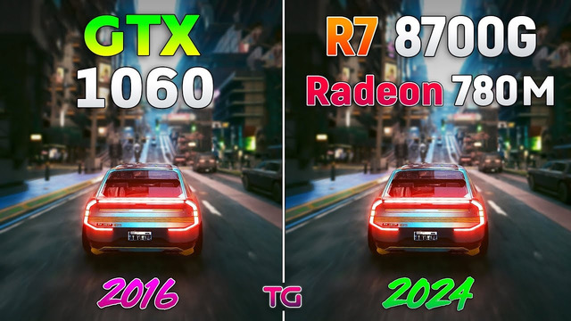 Ryzen 7 8700G (Radeon 780M) vs GTX 1060 6GB – Test in 9 Games
