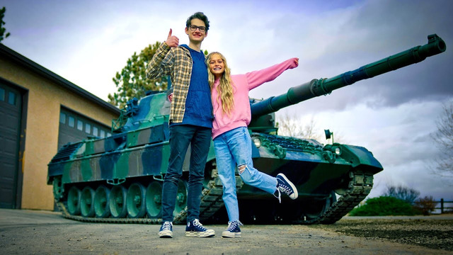 16 year old gets tank for birthday surprise