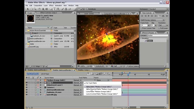 Видко урок по After Effects/Взрыв планеты