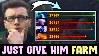 Just give Miracle FARM — outfarming 3 enemy cores