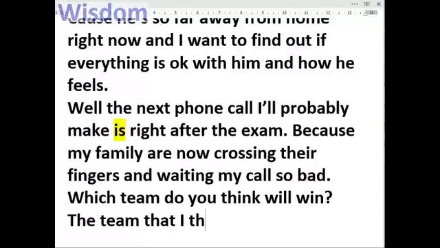 Phone calls (speaking questions)