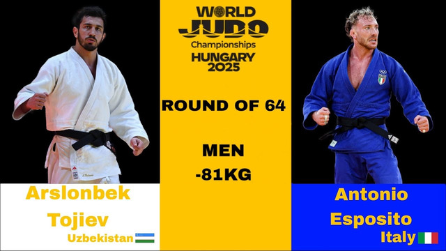 Arslonbek Tojiev(UZB) VS Antonio Esposito(ITA) | Round of 64 -81kg | Hungary World Championship 2025