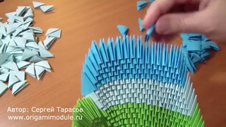 Модульное оригами. Радужный лебедь Часть3