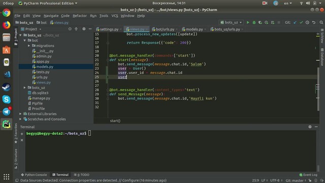 Django telegram botni webhook orqali heroku serverga jo – Texnoman.uz(o’zbek tilida)