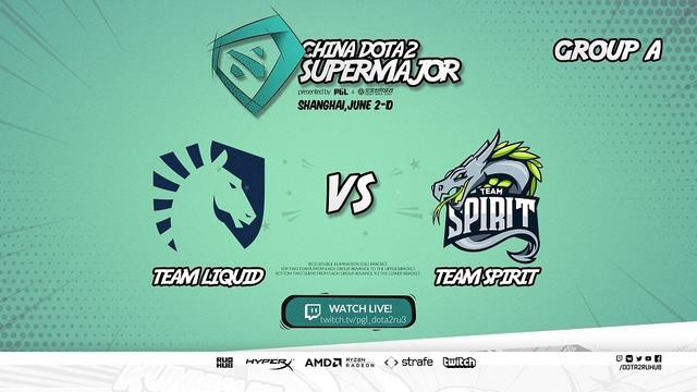 Liquid vs Spirit Game 1 BO3 China Dota2 SuperMajor 02.06.2018 Group A