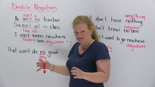 English Grammar- Fix your double negatives