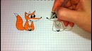 Простые рисунки #423 Как просто нарисовать милых лисят =)