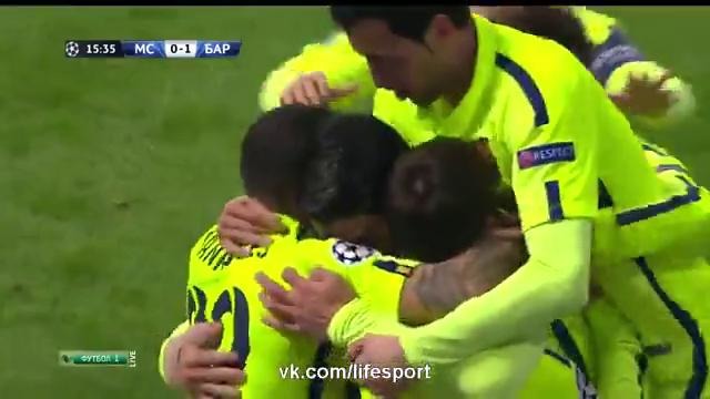 Манчестер Сити 0-1 Барселона – Гол Суареса