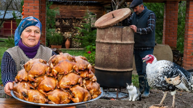 Приготовили цыплёнка горячего копчения в бочке – идеальный рецепт