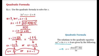 3 – 7 – Quadratic Formula (5-26)