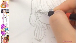 Draw a Manga Girl (real time drawing) – YouTube