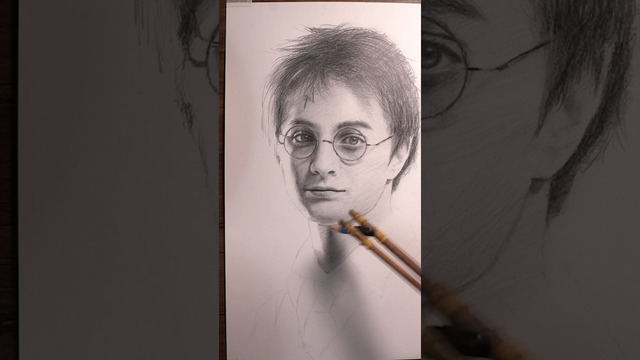 Challenge of drawing Harry Potter using the chopsticks #drawingchallenge #chopstickchallenge #harry