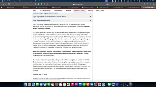 Подача гранта (grant yozish) 2 qism – 3 dars