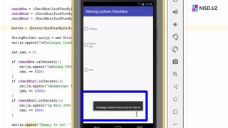 20 Android OS ga dasturlar yaratish – AS da CheckBox haqida