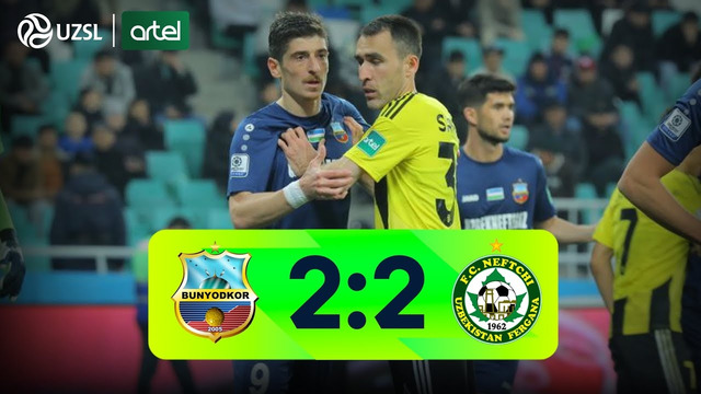 Superliga 1-tur. Bunyodkor – Neftchi bahsida kiritilgan gollar va xavfli vaziyatlar (Highlights)