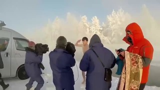 Японский турист в Якутии в 60°C