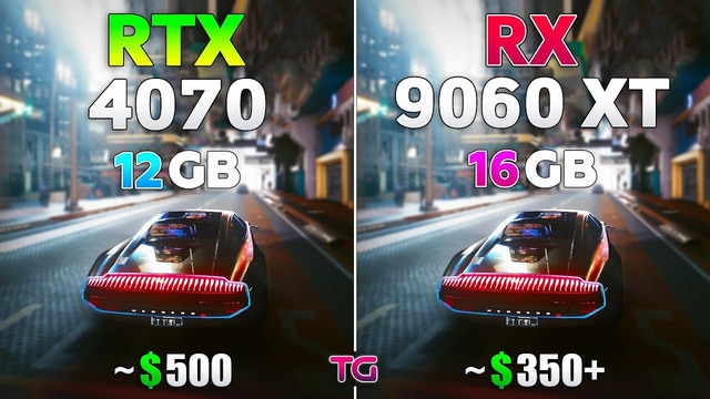 RX 9060 XT 16GB vs RTX 4070 12GB – Test in 11 Games