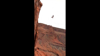 Guy Pendulum Swings Between Two Narrow Cliffs | People Are Awesome