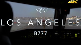 Руление Боинга 777 в аэропорту Лос Анжелеса от лица пилотов