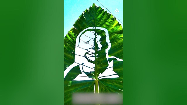 Artist Creates Portrait on Huge Leaf | People Are Awesome #art #satisfying #satisfyingvideo