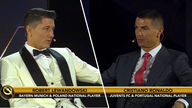 Диалог между Роналду и Левандовски на мероприятии Globe Soccer Awards 2020