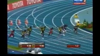 Усэйн Болт чемпион мира на 100 метровке в Москве 11.08.13
