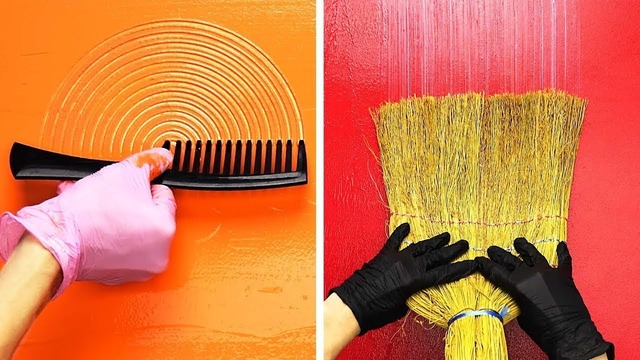 23 идеи покраски стен с помощью обычных вещей