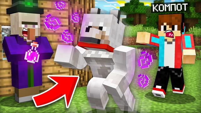 ВЕДЬМА ПРЕВРАТИЛА СОБАКУ В ИГРОКА В МАЙНКРАФТ | Компот Minecraft
