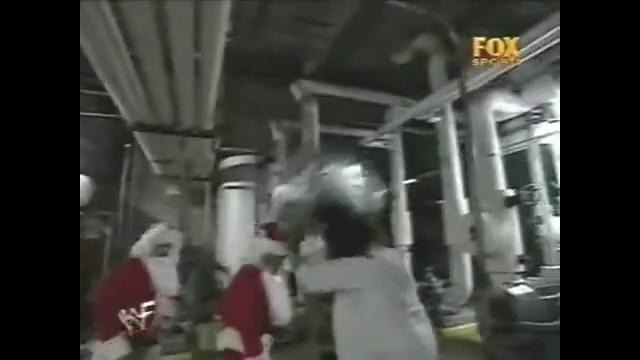 Mankind vs Santa Clause Boiler Room Brawl