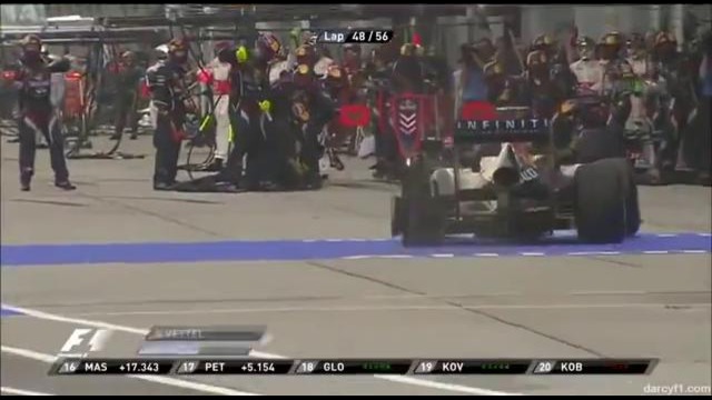 Прокол колеса у Себастьяна Феттеля на Гран-при Малайзии F1 2012