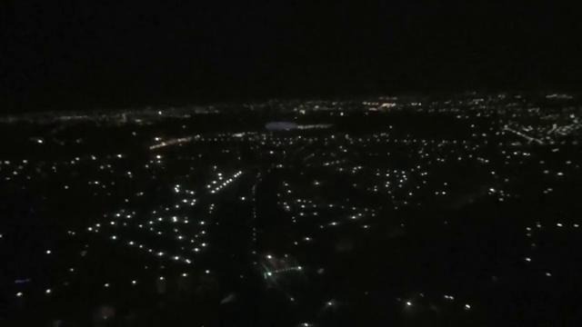 Ночной Ташкент и стадион «Бунёдкор» с высоты птичьего полёта