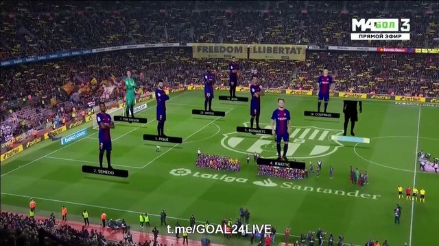 (HD) Барселона – Жирона | Испанская Ла Лига 2017/18 | 25-й тур