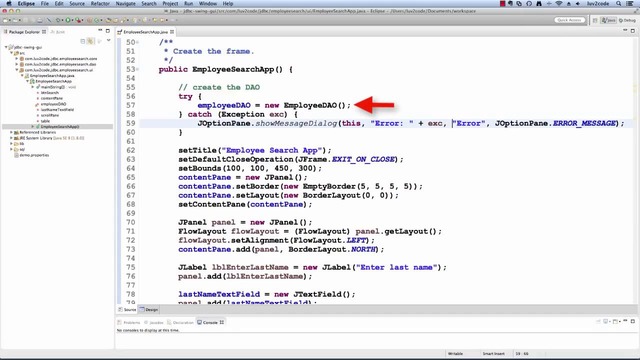 Java JDBC Tutorial Part 12.4 Connect Java Swing GUI to Database – GUI Event Handling