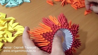 Модульное оригами. Радужный лебедь Часть5