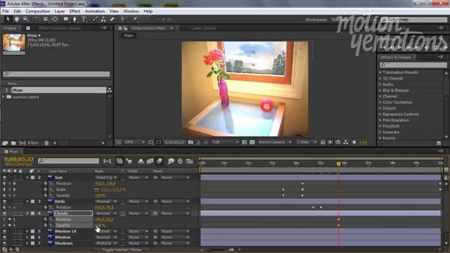 Уроки Adobe After Effects. Анимация слоев#4