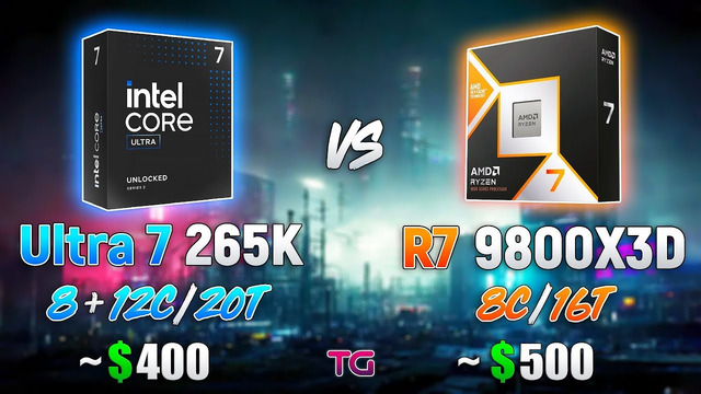 Ryzen 7 9800X3D vs Ultra 7 265K – Test in 10 Games
