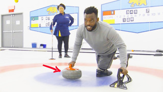Sliding On Ice While Curling w/ Jasmin Hashi | Are You Faster Than Blake Leeper