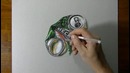 Drawing Time Lapse: a crushed can of beer – hyper realistic art