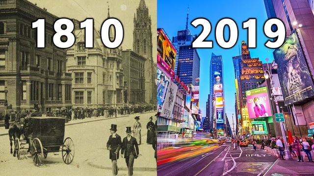 Эволюция развития мегаполиса Нью Йорка с 1810 года до наших дней